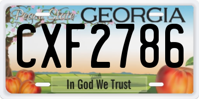 GA license plate CXF2786