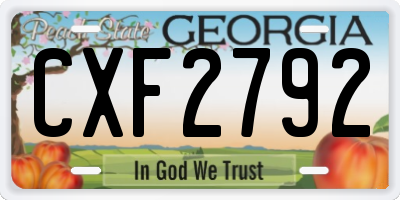 GA license plate CXF2792
