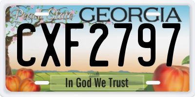 GA license plate CXF2797
