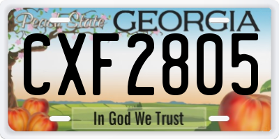 GA license plate CXF2805