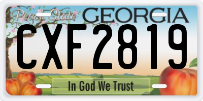 GA license plate CXF2819