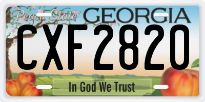 GA license plate CXF2820