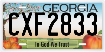 GA license plate CXF2833