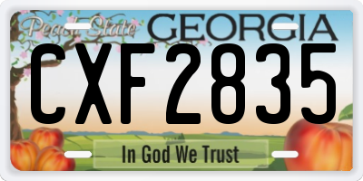 GA license plate CXF2835
