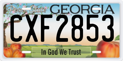GA license plate CXF2853
