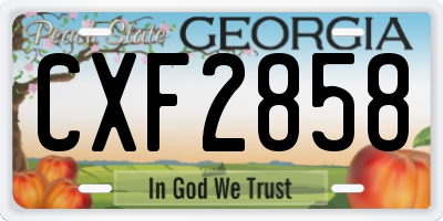 GA license plate CXF2858
