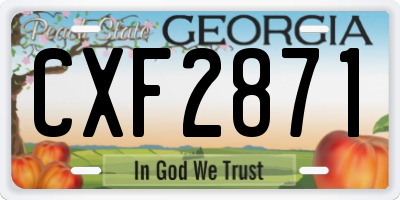 GA license plate CXF2871