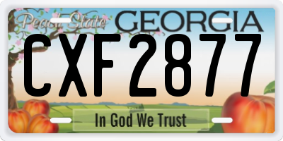 GA license plate CXF2877