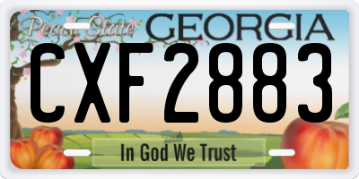 GA license plate CXF2883