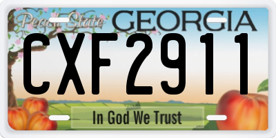 GA license plate CXF2911