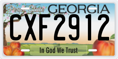 GA license plate CXF2912