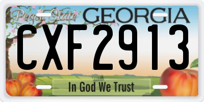 GA license plate CXF2913