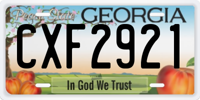 GA license plate CXF2921