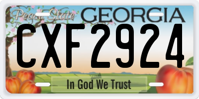 GA license plate CXF2924