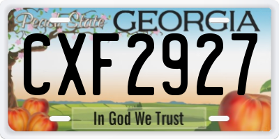 GA license plate CXF2927
