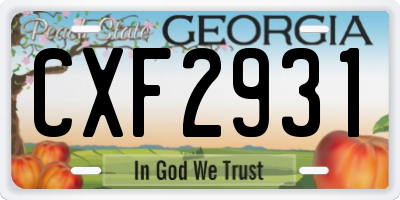 GA license plate CXF2931