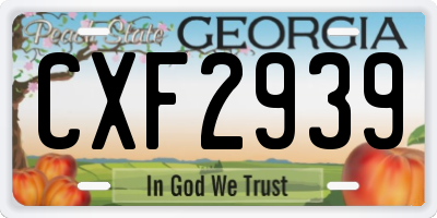 GA license plate CXF2939
