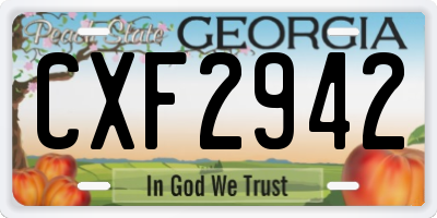 GA license plate CXF2942