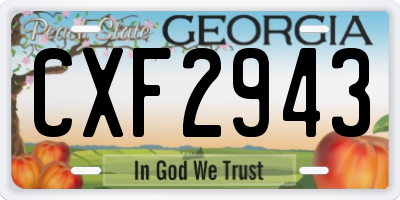GA license plate CXF2943