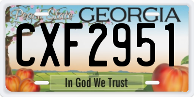 GA license plate CXF2951