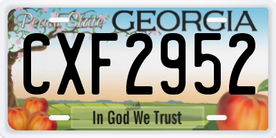 GA license plate CXF2952