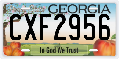 GA license plate CXF2956