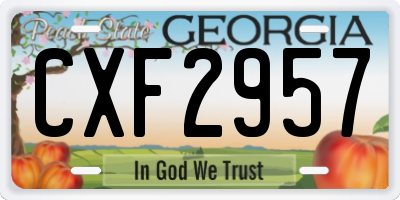 GA license plate CXF2957
