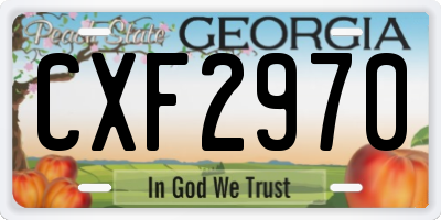 GA license plate CXF2970