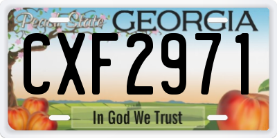 GA license plate CXF2971