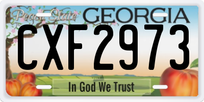 GA license plate CXF2973
