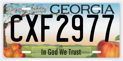 GA license plate CXF2977