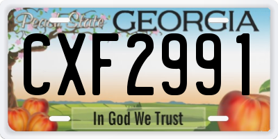 GA license plate CXF2991