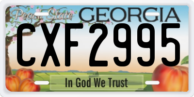 GA license plate CXF2995
