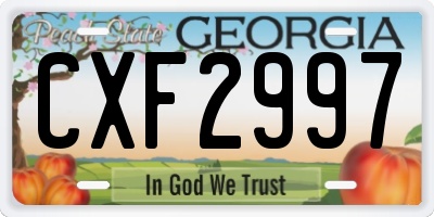 GA license plate CXF2997