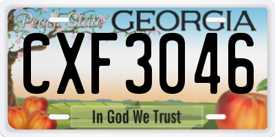 GA license plate CXF3046