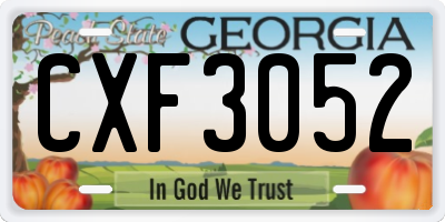 GA license plate CXF3052