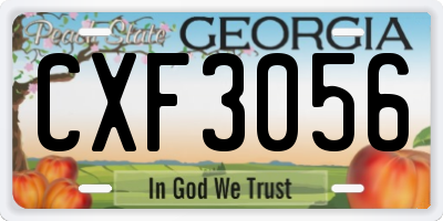 GA license plate CXF3056