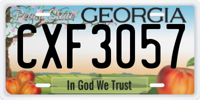 GA license plate CXF3057