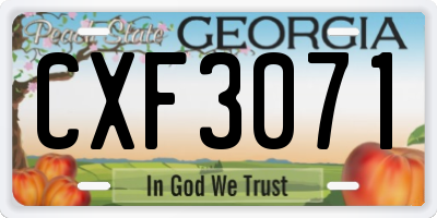GA license plate CXF3071
