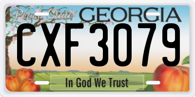 GA license plate CXF3079