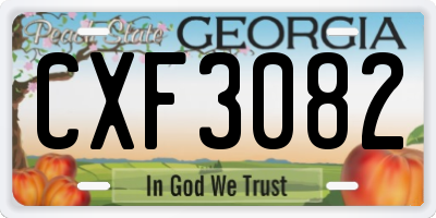 GA license plate CXF3082
