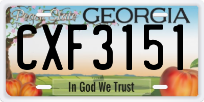 GA license plate CXF3151