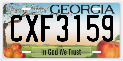 GA license plate CXF3159