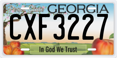 GA license plate CXF3227