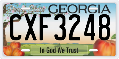 GA license plate CXF3248