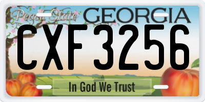 GA license plate CXF3256