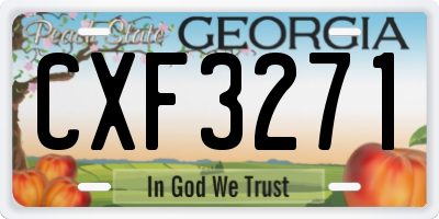 GA license plate CXF3271