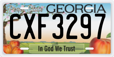 GA license plate CXF3297