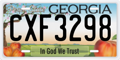 GA license plate CXF3298