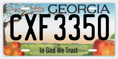 GA license plate CXF3350